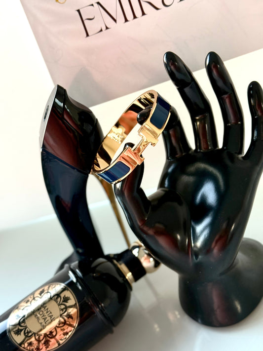 Bracelet H - doré - Bleu