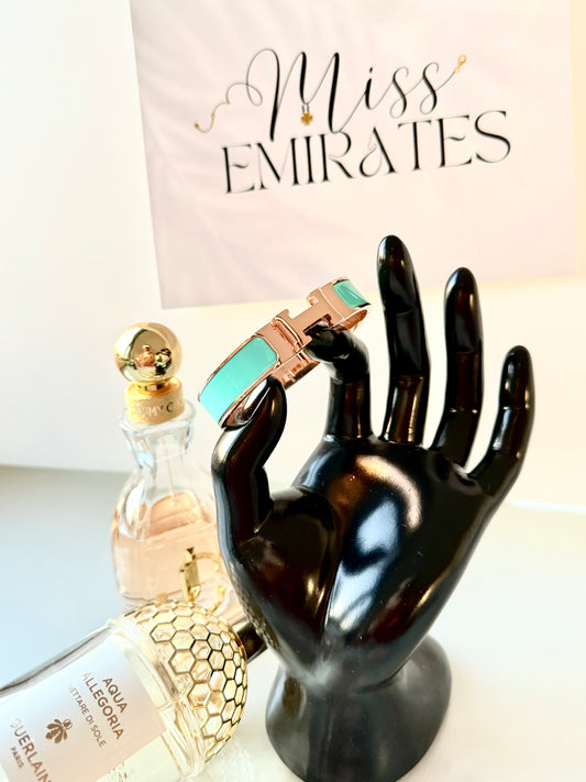 Bracelet H - Bronze - Vert Eau