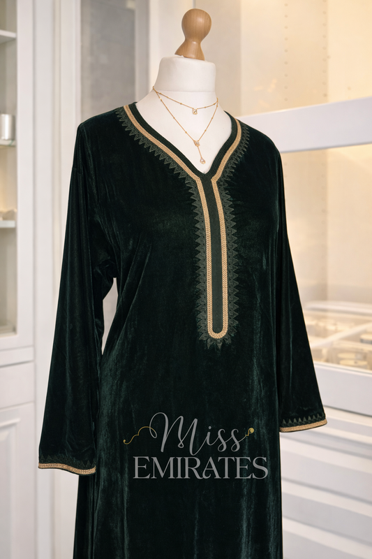 Caftan en velours - Saphir Royal -