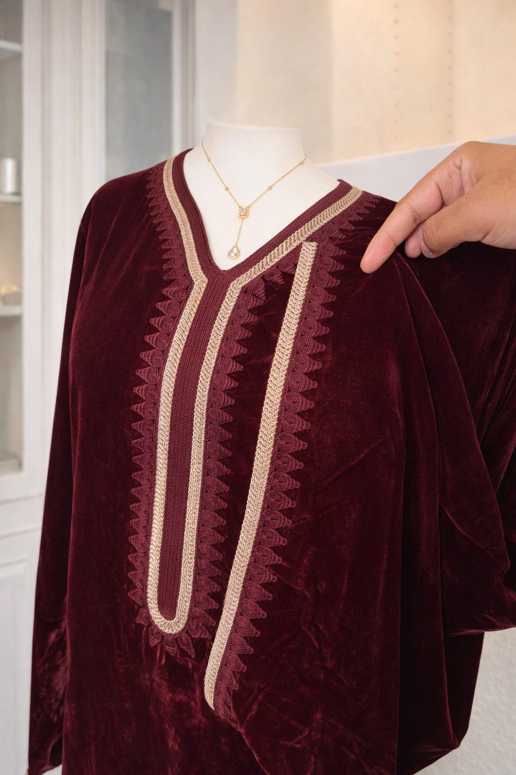 Caftan en velours - Saphir Royal -