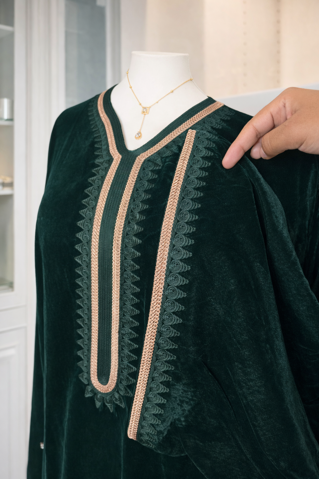 Caftan en velours - Saphir Royal -