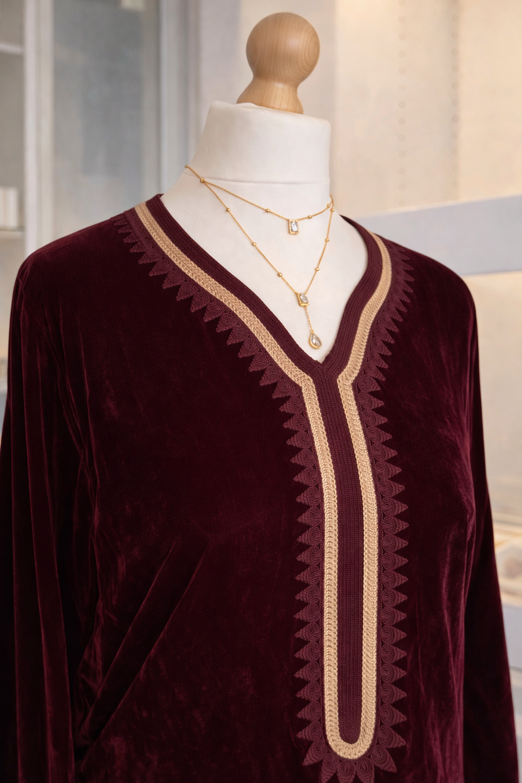 Caftan en velours - Saphir Royal -